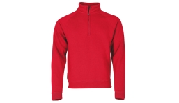 Premium Zip Neck Sweat Shirt Unisex - rot