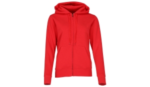 Premium hooded sweat jacket Lady - red