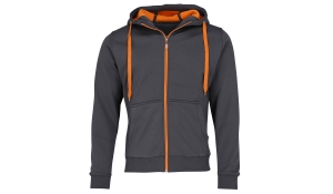 Doubleface Hooded Jacket unisex - carbon/orange
