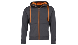 Doubleface Kapuzen-Jacke Unisex - carbon/orange