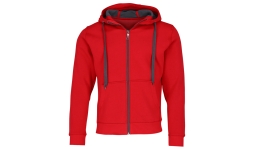 Doubleface Kapuzen-Jacke Unisex - rot/carbon