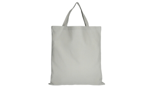 Cotton bag Classic with short handles - light gray