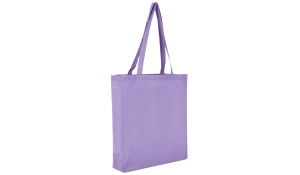 Cotton bag Classic with two long handles and bottom gusset - lavender