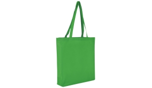 Cotton bag Classic with two long handles and bottom gusset - may green