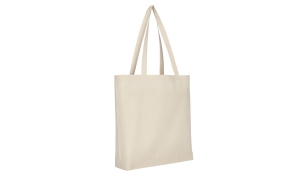 Cotton bag Classic with two long handles and bottom gusset