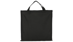 Cotton bag with two short handles square - black