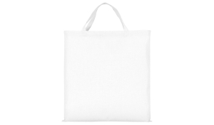 Cotton bag with two short handles square - white