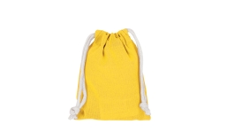 Pull bag with double drawstring 10 x 14 cm - yellow