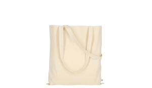 Organic cotton bag with two long handles