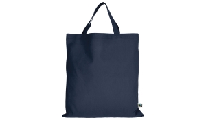 Tasche aus Fairtrade-Baumwolle mit zwei kurzen Henkeln - dunkelblau