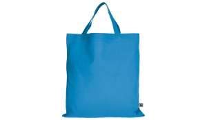 Tasche aus Fairtrade-Baumwolle mit zwei kurzen Henkeln - hellblau