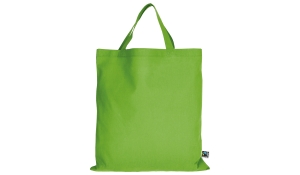 Tasche aus Fairtrade-Baumwolle mit zwei kurzen Henkeln - hellgrün