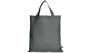 Tasche aus Fairtrade-Baumwolle mit zwei kurzen Henkeln - stahlgrau