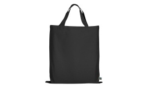 Tasche aus Fairtrade-Baumwolle mit zwei kurzen Henkeln - schwarz