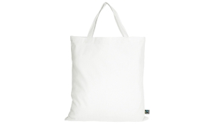 Tasche aus Fairtrade-Baumwolle mit zwei kurzen Henkeln - weiß