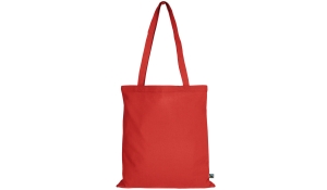Tasche aus Fairtrade-Baumwolle mit zwei langen Henkeln - rot
