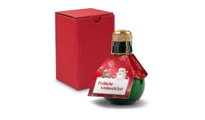 Origineller Sekt Fröhliche Weihnachten - Karton Rot, 125 ml