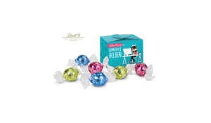 Gift product / gift article: Lindt sweet break for the home office, 6 Lindor balls in 3 flavours for your employees (approx. 75 g)