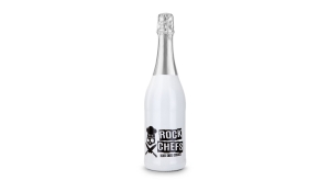 Sekt Cuvée - Flasche weiß-lackiert - Kapsel silber, 0,75 l