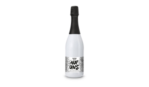 Sekt Cuvée - Flasche weiß-lackiert - Kapsel schwarz, 0,75 l
