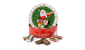 Geschenkartikel / Präsentartikel: Runder Schokoladen Adventskalender