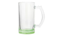 Glass beer mug clear 470 ml - green