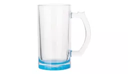 Glass beer mug clear 470 ml - ligh blue