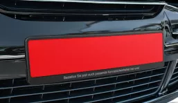 Blank license plate inserts red