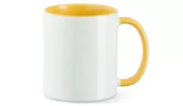 Cup Funny 330 ml - white/gold yellow
