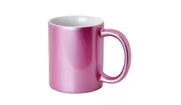 Tasse im Metallic-Look 330 ml - rosa