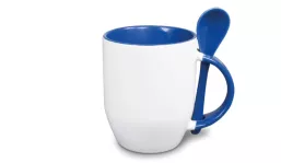 Löffeltasse aus Keramik 360 ml - blau