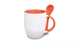 Löffeltasse aus Keramik 360 ml - orange