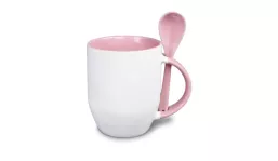 Löffeltasse aus Keramik 360 ml -rosa