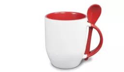 Löffeltasse aus Keramik 360 ml - rot