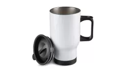 Stainless steel thermo mug 400 ml - white