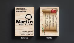 Business card made of birch