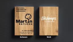 Business card made of oak