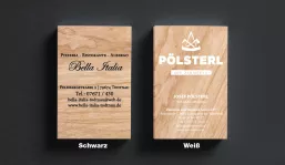 Business card made of cherry