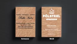 Business card made of cedar