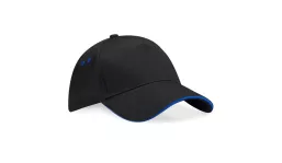 Beechfield Ultimate 5 Panel Cap - black/bright royal
