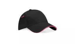 Beechfield Ultimate 5 Panel Cap - black/fuchsia