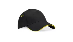 Beechfield Ultimate 5 Panel Cap - black/yellow