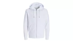 JACK & JONES - Day Zip Hooded Sweat BLK3907 - WHITE