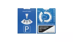 Carton parking disc with fuel calculator