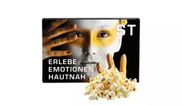 Microwave Popcorn in Advertising Box