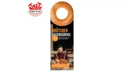 Advertising tags made of white cardboard, customer-made products