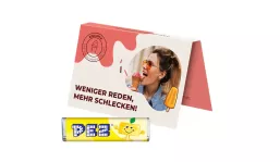 Werbekarte, PEZ Bonbonriegel Zitrone