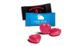Heart candy in flowpack