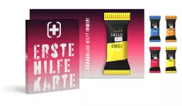 Lindt HELLO Mini Stick in advertising folding card