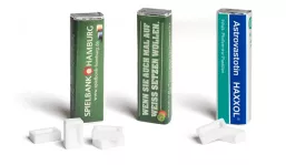 Peppermint bars with advertising band